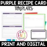 Recipe Template | FCS | Family and Consumer Science