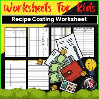 Preview of Recipe Costing Worksheet