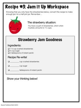 Recipe Disasters! Benchmark/Equivalent Fraction Problem Solving (Grade 3-4)