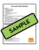 Recipe Math | Functional Math Activities | Measurement & Time | Early Finishers