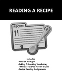Recipe Reading Basics - Handouts, Vocabulary & Worksheets