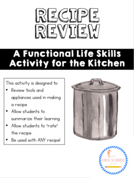 Preview of Recipe Review for Cooking & Baking: Lifeskills, Food Science and Special Ed.