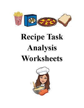 Preview of Recipe Task Analysis Worksheets