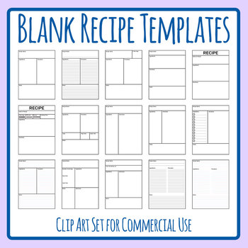 Recipe Template Set, Templates Only