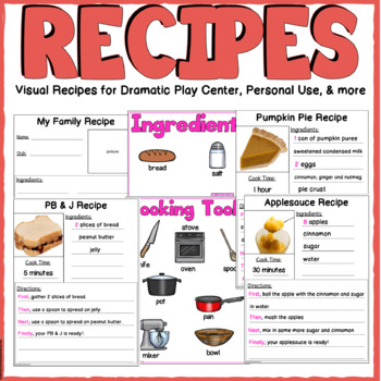 Preview of Recipe Visuals for Dramatic Play Center