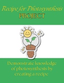 Recipe for Photosynthesis Project