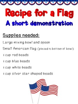 Preview of Recipe for a Flag short patriotic presentation skit