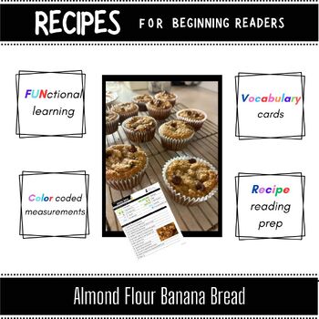 Preview of Recipes for Beginning Readers: ALMOND FLOUR BANANA MUFFINS