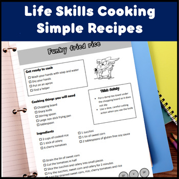 Preview of Life skills cooking with simple low prep recipes