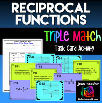 Preview of Reciprocal Functions Graphing and Properties Triple Match