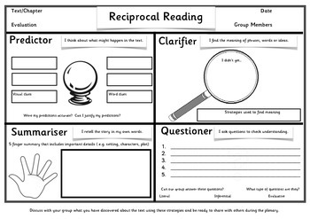 Preview of Reciprocal Reading A3 Collaborative poster