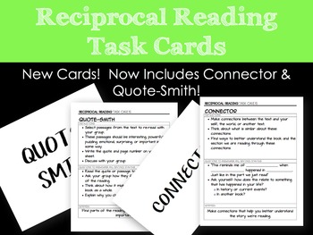Reciprocal Reading Task Cards and Worksheet by Alexandra Stewart