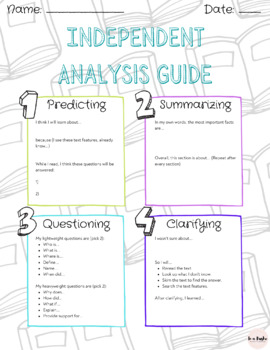 Preview of Reciprocal Teaching Independent Analysis Guide