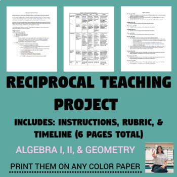 Preview of Reciprocal Teaching Project - Instructions, Rubric, & Timeline - EDITABLE