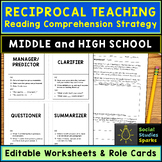 Reciprocal Teaching Reading Comprehension Worksheets for M