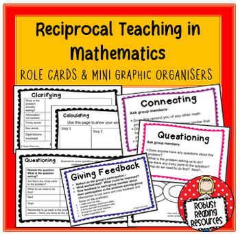 Preview of Reciprocal Teaching in Math role cards + mini graphic organisers - best seller!!