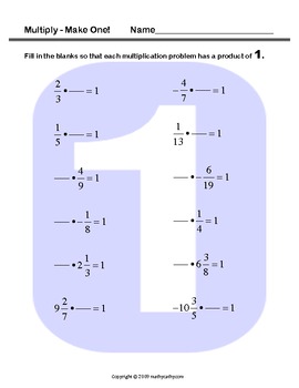 Preview of Reciprocals - Great Conceptual Warm-Up for Fraction Division and more!