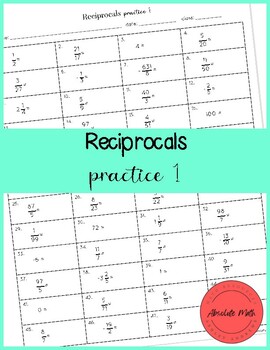 Preview of Reciprocals Practice 1