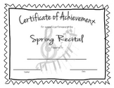 Recital Achievement Certificate- Spring (B&W)