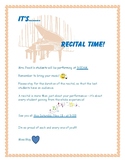 Recital Time! (Poster/Flyer/Announcement/Reminder)