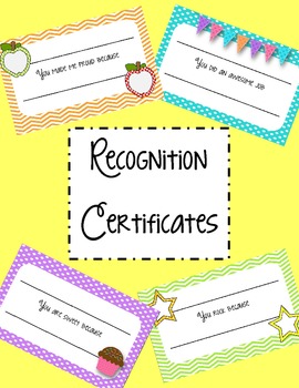 Recognition Certificates by L is for Learning | TPT