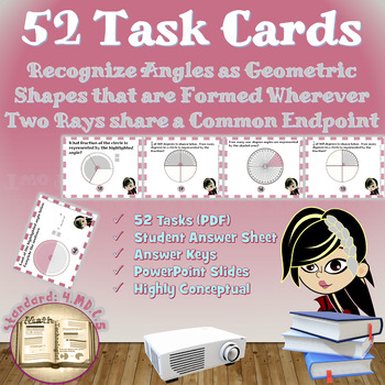 Preview of Recognize Angles as Geometric Shapes:  Task Cards (4.MD.C.5)