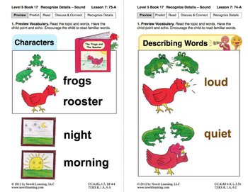 Preview of Recognize Sensory Details – Sound: Lesson 7, Book 17 (Newitt Literature Series)