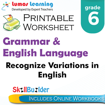 recognize variations in english printable worksheet grade 6 by lumos learning