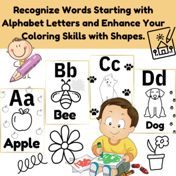 Preview of Recognize Words Starting with Alphabet Letters and Enhance Your Coloring Skills