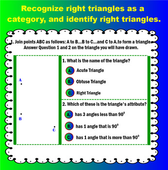 Preview of Recognize right triangles as a category and identify right triangles.