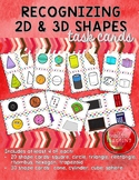 Recognizing 2D & 3D Shapes Task Cards