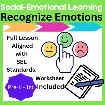 Preview of Recognizing Emotions - Social-Emotional Lesson and Worksheet