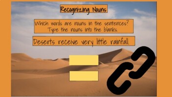 Preview of Recognizing Nouns with Boom Cards (Geography Theme)