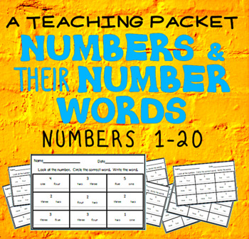 Preview of Recognizing Number Words 1 - 20: for Intellectual Disabilities Special Education