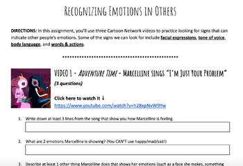 Preview of Recognizing Other People's Emotions - In Cartoons!