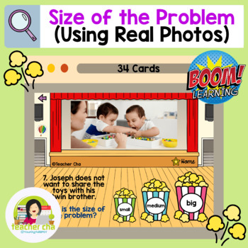 Preview of Recognizing Size of the Problem - Real Photos (BOOM Cards™ Distance Learning)