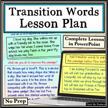 Preview of Transition Words in Narrative Writing PowerPoint Lesson Plan