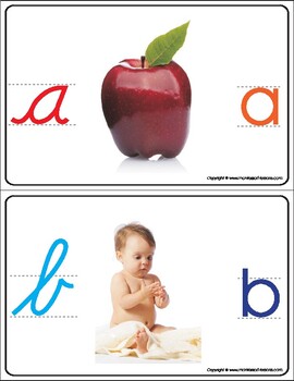 Preview of Montessori Recognizing first sound, cursive and print. A to Z