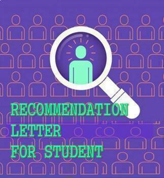 Preview of Recommendation Letter (Student) {EDITABLE)