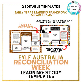 Preview of Reconciliation Week (Day) EYLF Early Learning Story EDITABLE Templates Australia