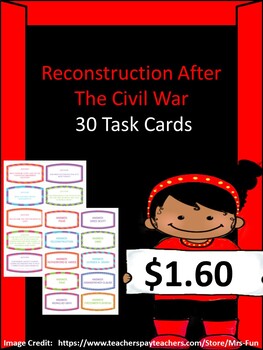 Preview of Reconstruction After The Civil War (30 Task Cards)