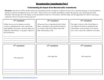 Preview of Reconstruction Amendments Bundle: Purpose of / Reaction to 13,14 & 15 amendments
