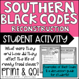Reconstruction - Black Codes Activity