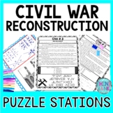 Civil War Reconstruction PUZZLE STATIONS: Civil War, Linco