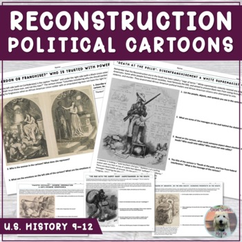 Preview of Reconstruction Political Cartoons Activity on Jim Crow, Carpetbaggers, & more