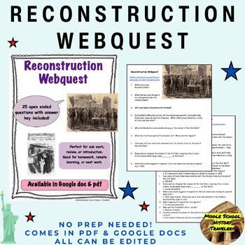 Preview of Reconstruction Era Webquest
