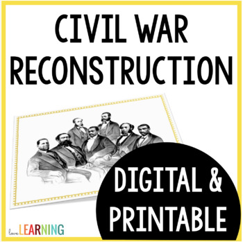 Preview of Reconstruction Era after the Civil War - Slides Lesson and Notes Activity