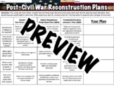 Reconstruction Plans Worksheet