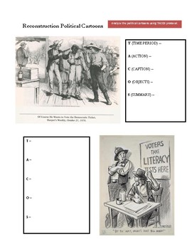 Preview of Reconstruction Political Cartoons