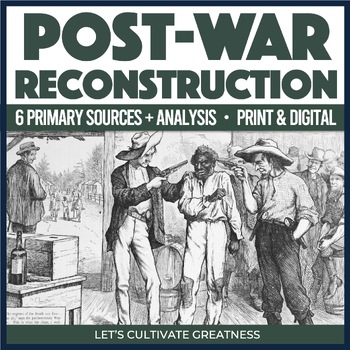 Preview of Reconstruction Primary Sources Activities 6-Pack Print & Digital